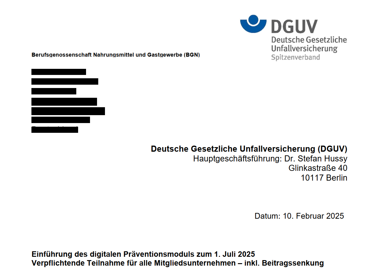 Warnung vor gefälschten Informationsschreiben und Rechnungen der DGUV und BGN