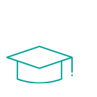 Symbol eines Akademikerhutes, das Ausbildung und Bildung repr&auml;sentiert.