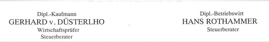 Umwandlung in v. D&uuml;sterlho & Rothammer mbB