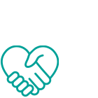 Symbol einer Hand, die ein Herz h&auml;lt, das einen respektvollen und wertsch&auml;tzender Umgang mit Mandanten und Mitarbeitern darstellt.